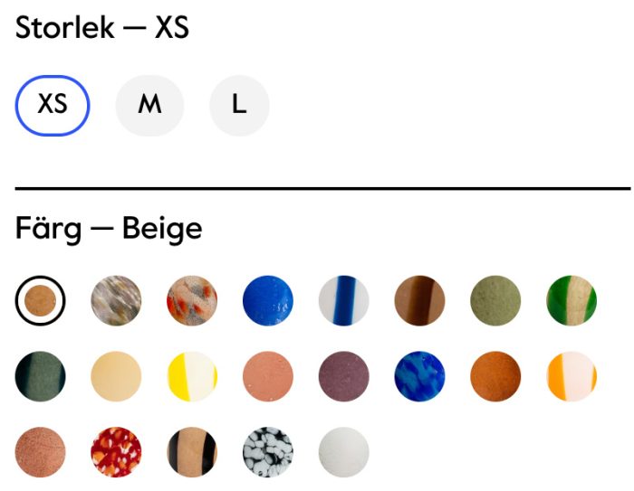 CALORE BEIGE FÄRGER STORLEKAR